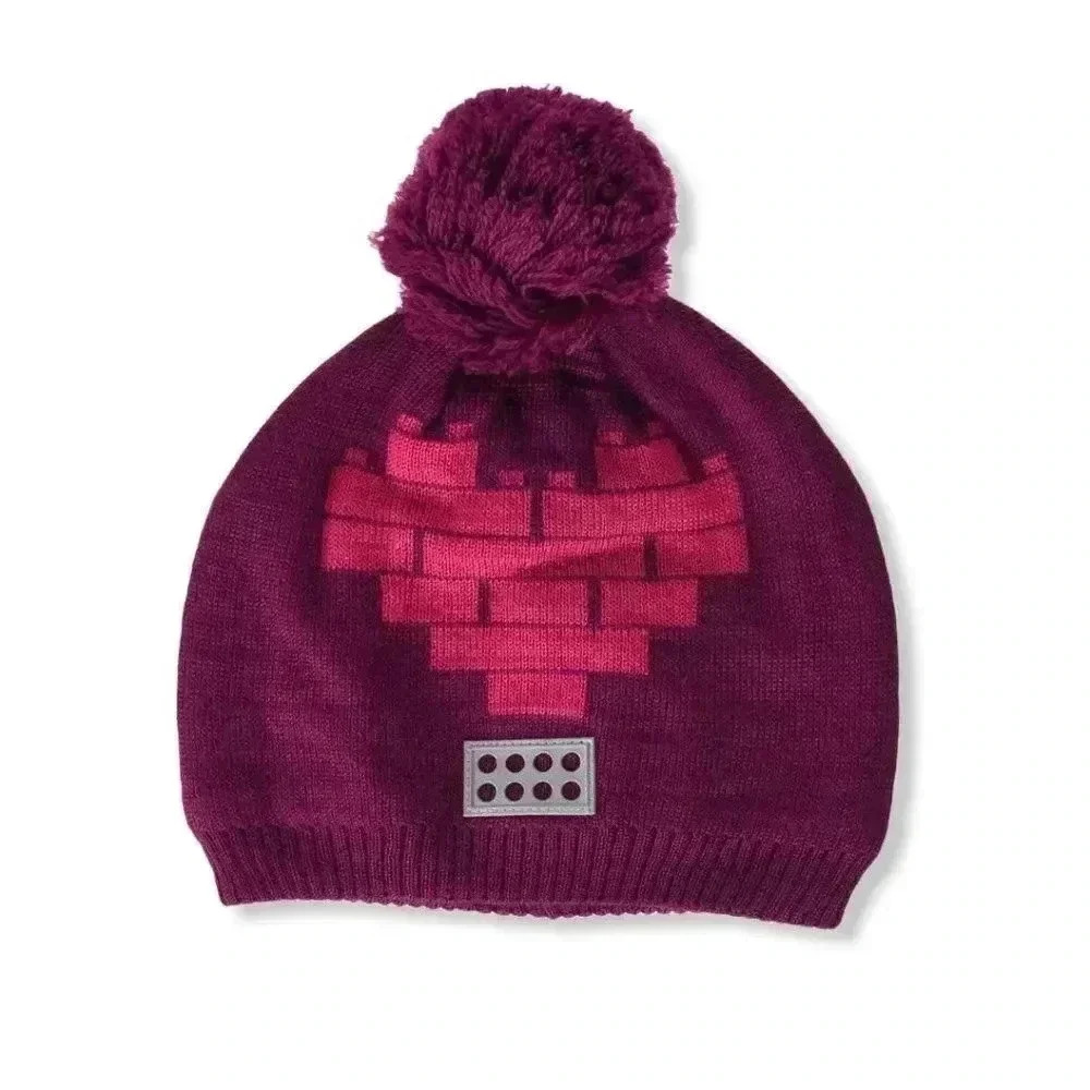 Lego Wear Boys' Wool Knit Hat W/Heart & Pom-pom-2-